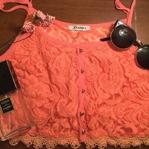 Pink crochet shirt