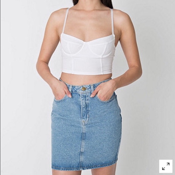 American Apparel High-Waist Denim Mini Skirt