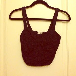 Black Lace Crop Top
