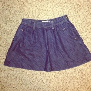 High waisted denim circle skirt