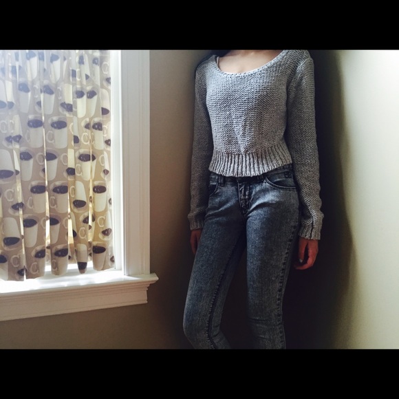 Grey Knit Crop Top Bethany Mota