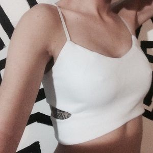 White cropped festival crop top