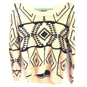 Beige and black Aztec sweater