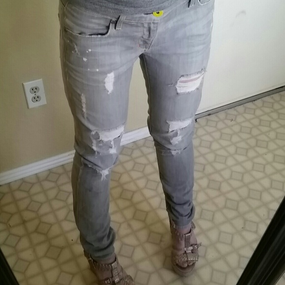 rich skinny jeans lowest rich skinny grey distressed poshmark