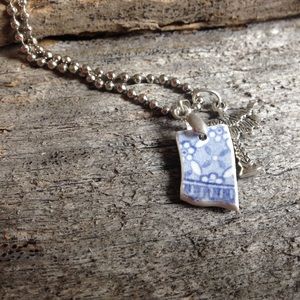 Handmade broken China necklace from Charleston, SC