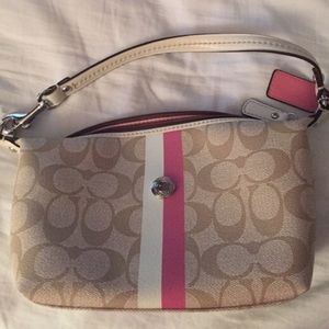 Coach beige and pink purse