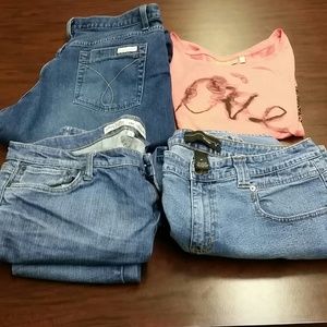 BUNDLE, 2 JEANS, 1 CAPRI, 1 TOP