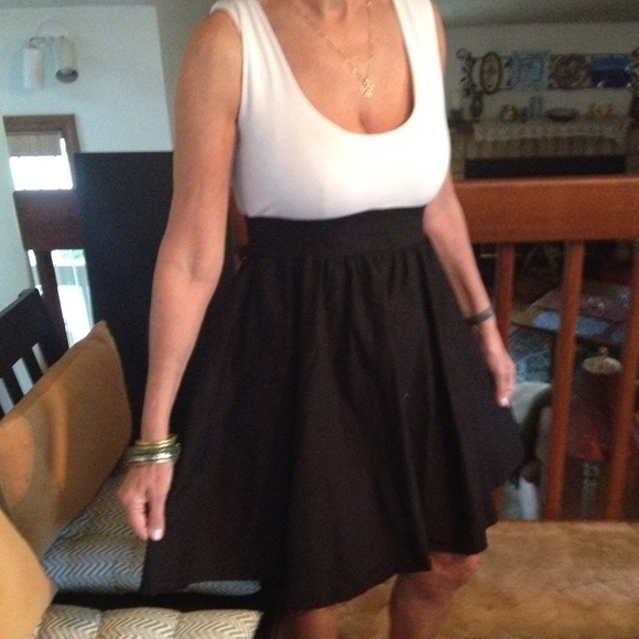 Black and white full skirt dress