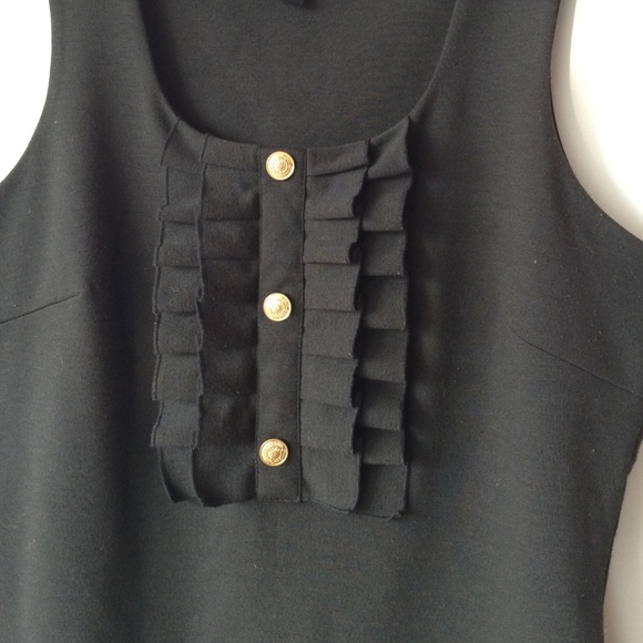 BUNDLED Vertigo black top with ruffle front - Picture 2 of 4
