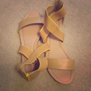 Nude and Yellow Sandals
