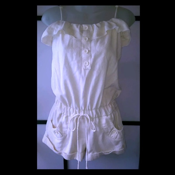 Sexy Linen Romper NWOT - Picture 1 of 4