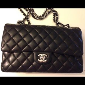 SOLD OTHER SITE Chanel lambskin black double flap