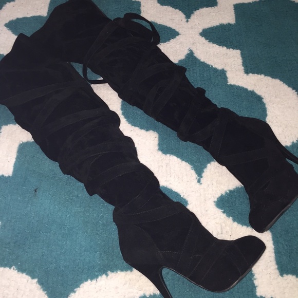 Shoe Dazzle Shoes - Thigh high suade boots Shoe Dazzle Shoes - Thigh high suade boots