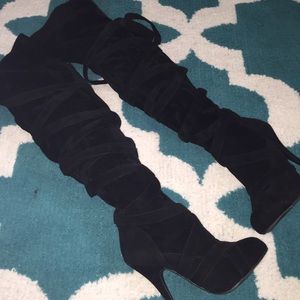 Shoe Dazzle Shoes - Thigh high suade boots Shoe Dazzle Shoes - Thigh high suade boots