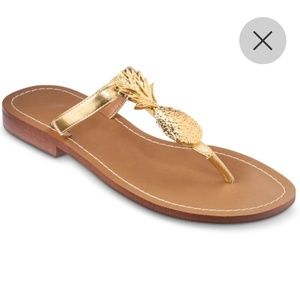 Lilly Pulitzer Gold pineapple sandals