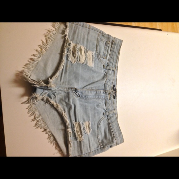 Denim high waist shorts