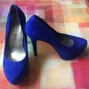 Electric Blue suede Jessica Simpson pumps