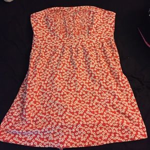 Sun dress with flowers strapless