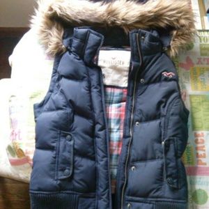 Blue Hollister vest coat