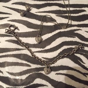 Juicy Couture necklace, bracelet and earrings