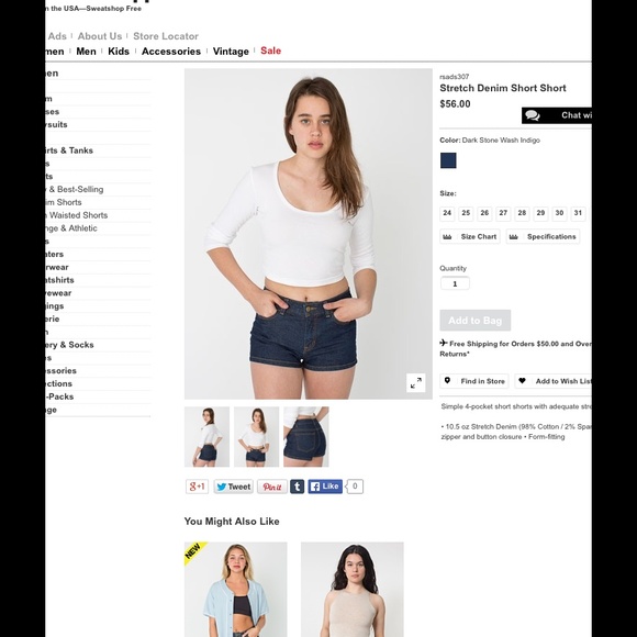 Amercian Apparel Blue Jean shorts
