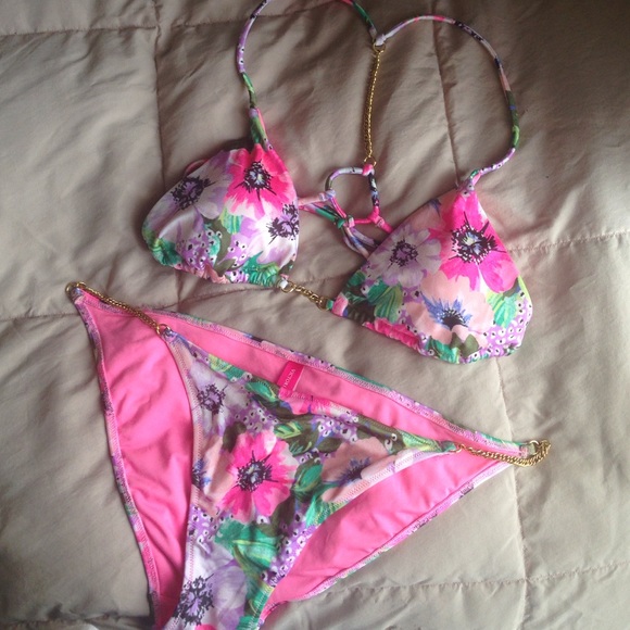 Victoria's Secret Neon Floral bathing suit