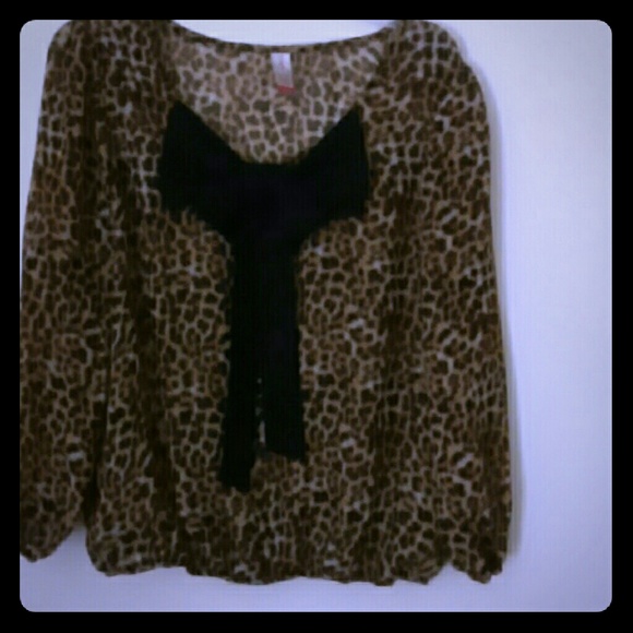Sheer Leopard Print Blouse