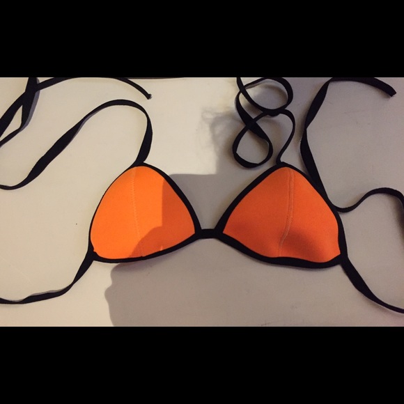 Neoprene halter swim top