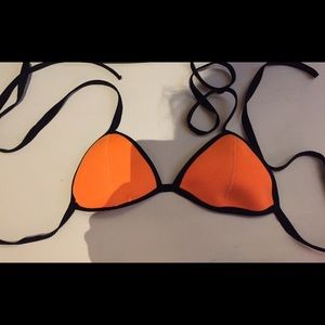 Neoprene halter swim top
