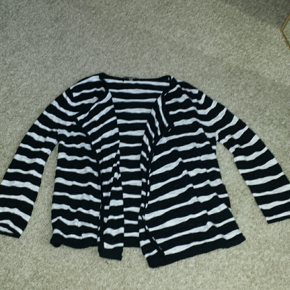 Cable & Gauge Sweaters - Striped open front cardigan