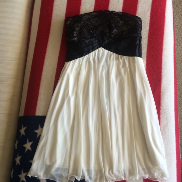 Beautiful black and white dress.