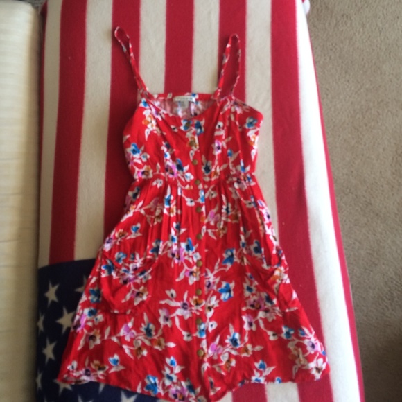 Red floral dress. Adorable