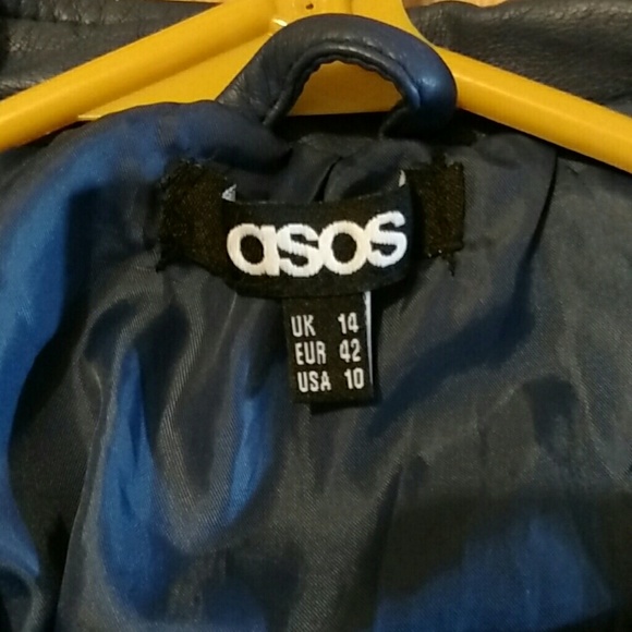 ASOS size 10 blue leather jacket - Picture 3 of 3