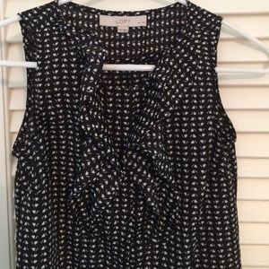Black and white LOFT blouse