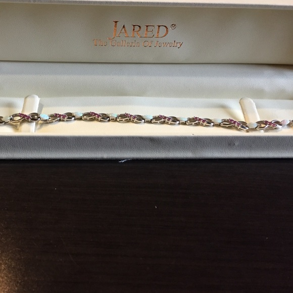 Opal, Sapphire, Sterling Silver Bracelet