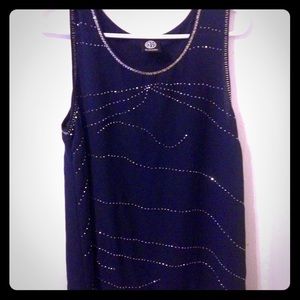 Navy beaded tank top
