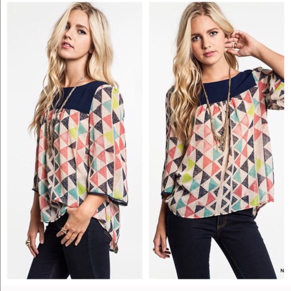 Monika Rose SF Tops - 🔴SOLD🔴Triangle Print Blouse