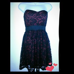 Maroon/black lace dress