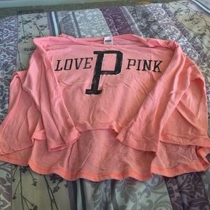 Victoria secret pink brand quarter sleeve crop top