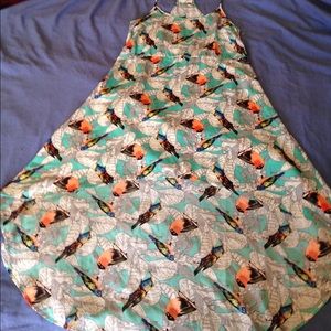 Hi/Lo Bird print women's dress