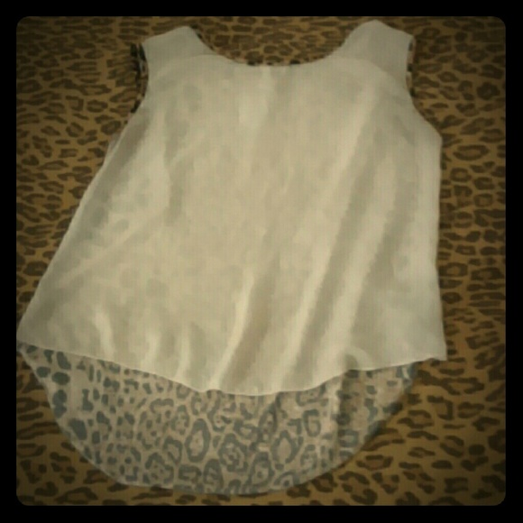 White Sheer Sleeveless Shirt
