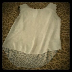White Sheer Sleeveless Shirt