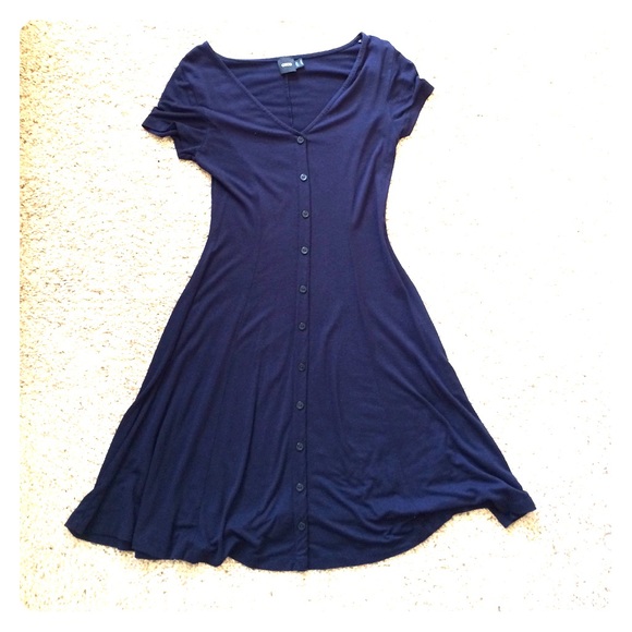 ASOS Navy Button-down Skater Dress