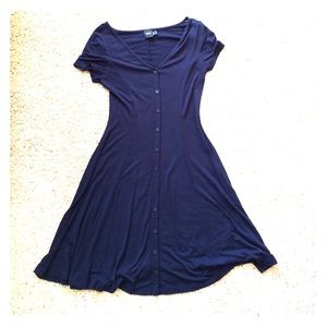ASOS Navy Button-down Skater Dress