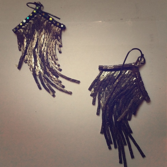 multi colored rhinestone 80's inspired earrings