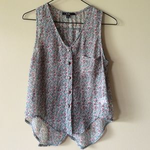 Green Printed Summer Top