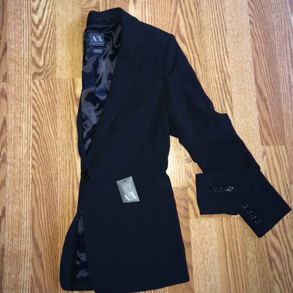 A|X Black Longer-Length Single Button Blazer