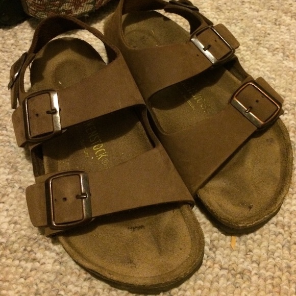 Birkenstocks brown suede