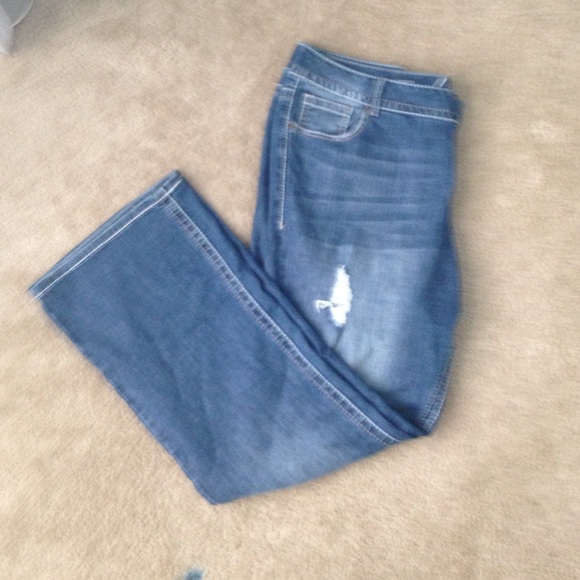 Dark wash boot cut jeans