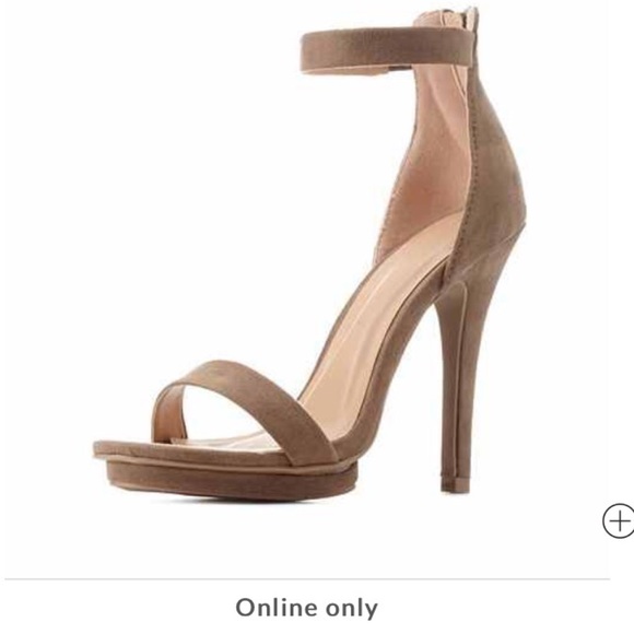 Taupe suede one strap heel mini platform